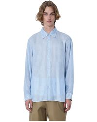 Dries Van Noten - Overhemden ,Blauw ,Klassiek Overhemd Met Knoopsluiting - Lyst