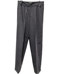 Herno - Broeken ,Grijs ,Polyester Straight Broeken - Lyst