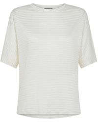 Peuterey - Camiseta a rayas de mezcla de lino blanca - Lyst