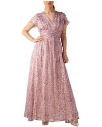 Notre-v - Kleedjes ,Paars ,Elegante Lila Maxi Jurk - Lyst
