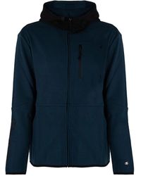 Champion - Hoodies & Sweatvesten ,Blauw ,Klassieke Full Zip Hoodie - Lyst