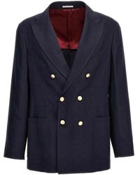 Brunello Cucinelli - Blauwe Jas Voor Mannen Aw24 - Lyst