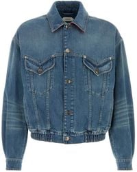 Versace - Point Collar Medusa Katoenen Denim Jack - Lyst