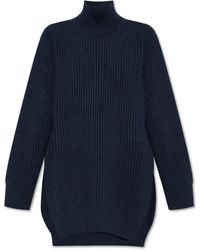 Jil Sander - Truien & Vesten ,Blauw ,Wol Wollen Coltrui - Lyst