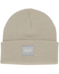 Huf - Accessoires ,Grijs ,Geborduurde Beanie Set - Lyst