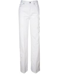 Dondup - Hoge Taille Denim Broek Met Cut-Out Borduurwerk - Lyst
