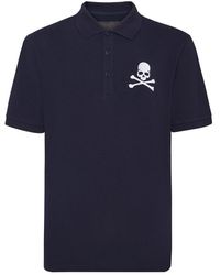 Philipp Plein - Tops ,Blauw ,Katoen Polo Shirt Skull&Bones - Lyst