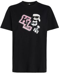Karl Lagerfeld - Schwarzes karlito choupette t-shirt - Lyst