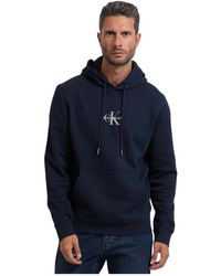 Calvin Klein - Hoodies & Sweatvesten ,Blauw ,Katoen Logo Hoodie - Lyst