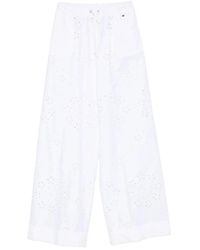 Herno - Broeken ,Wit ,Wide Broeken - Lyst