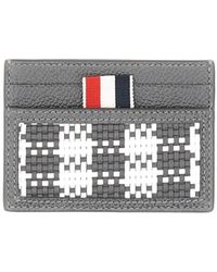 Thom Browne - Woven leather card case - Lyst