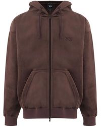 Y-3 - Ribbed Velvet Hooded Zip-Up Sweatshirt - Lyst