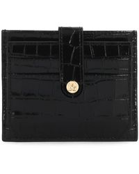 Kazar - Accessoires ,Zwart ,Leer Praktische Leren Portemonnee Met Reliëfpatroon - Lyst