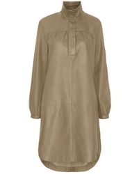 Notyz - Kleedjes ,Leer Polo Dress Skind 11181 - Lyst