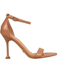 Guess - Leder-sandalen mit logo-detail - Lyst