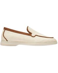 SCAROSSO - Ludovica Beige Scamosciata Loafers - Lyst