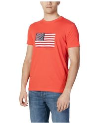 U.S. POLO ASSN. - T-shirt in cotone rosso primavera/estate - Lyst