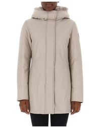 Woolrich - Jassen ,Katoen Winterparka Met Afneembare Capuchon - Lyst