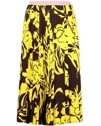 N°21 - Rokken ,Geel ,Gele Bloemen Midi Rok - Lyst