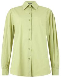 Alberta Ferretti - Overhemden ,Groen ,Katoen Veelzijdige Chic Blouse - Lyst