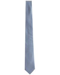 Ferragamo - Accessoires ,Blauw ,Gancini Print Zijden Stropdas - Lyst