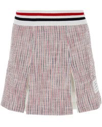 Thom Browne - Rokken ,Veelkleurig ,Tweed Rwb Gestreepte Tweed Plooirok - Lyst