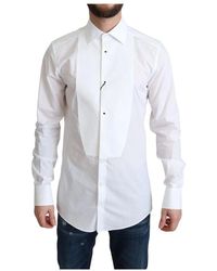 Dolce & Gabbana - Weißes Herrenhemd aus 100 % Baumwolle - Lyst