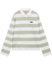 Miu Miu - Gestreepte Jersey Polo - Lyst
