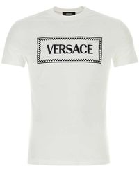 Versace - Tops ,Wit ,Katoen Witte Katoenen T-Shirt - Lyst