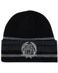 Iceberg - Accessoires ,Zwart ,Wol Beanie Met Patroon - Lyst