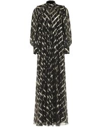 Alberta Ferretti - Crosshatch Maxi-Jurk - Lyst