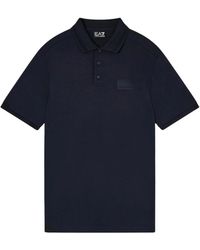 EA7 - Tops ,Blauw ,Polo Van Modalmix Met Logo - Lyst