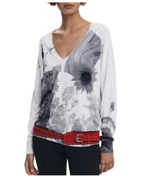 Desigual - V-Neck Knitwear - Lyst