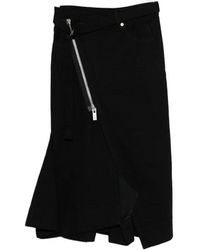 Sacai - Rokken ,Zwart ,Denim Midi Denim Rok - Lyst