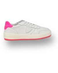 Philippe Model - Stylische niedrige sneakers,weiße sneakers mit rosa akzenten,sneaker nice low - Lyst