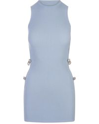 Mach & Mach - Blaues ärmelloses minikleid mit seitenschleifen - Lyst