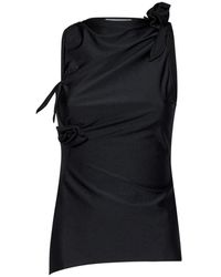Coperni - Overhemden ,Zwart ,Asymmetric Flower Top - Lyst