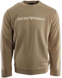 Armani - Hoodies & Sweatvesten ,Katoen Logo-Printed Crewneck Sweatshirt - Lyst