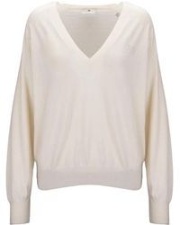 Elisabetta Franchi - Truien & Vesten ,Wit ,Wol V-Neck Cardigan - Lyst