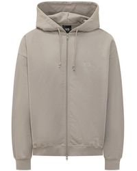 Y-3 - Hoodies & Sweatvesten ,Bruin ,Katoen Brushed Terry Zip Hoodie - Lyst