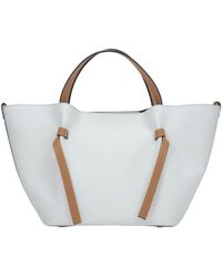 ESTRO - Damen Weiße Shopper Tasche Aus Premium Italienischem Echtem Leder - Lyst