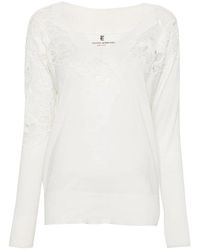 Ermanno Scervino - Jersey blanco con cuello en v - Lyst