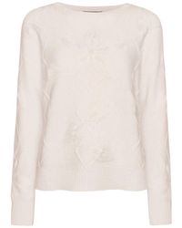 Elena Miro - Truien & Vesten ,Wit ,Maglia Scollo A Barca - Lyst