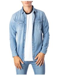 Jack & Jones - Blauwe Jeans Overhemd Met Lange Mouwen - Lyst