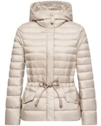 Moncler - Jassen ,Leer Raies Korte Donsjas Met Capuchon - Lyst