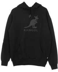 Kangol - Hoodies & Sweatvesten ,Zwart ,Katoen Zwarte Lichtgewicht Hoodie Met Lange Mouwen - Lyst