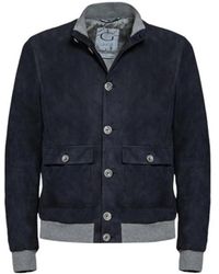 Gimo's - Jassen ,Blauw ,Suède Leather Jassen - Lyst