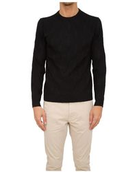 Emporio Armani - Truien & Vesten ,Zwart ,Wol Stijlvol Zwart Gebreid - Lyst