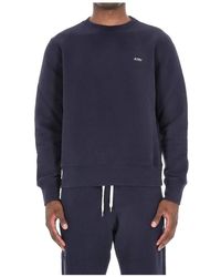 Autry - Hoodies & Sweatvesten ,Blauw ,Katoen Blauwe Katoenen Trui Met Ronde Hals - Lyst