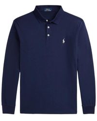 Ralph Lauren - Tops ,Blauw ,Katoen Custom Slim Fit Stretch Mesh Polo Shirt - Lyst